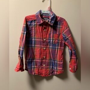 4/30$ Oshkosh B’gosh plaid button down shirt 2 years